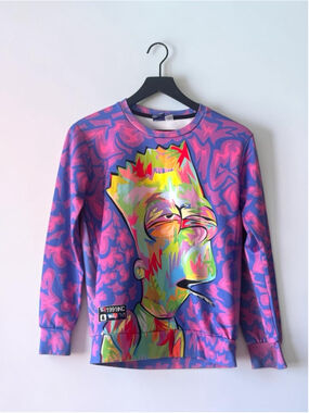 Mr 1991INC Miss Go Bart Simpson Graphic Sweatshirt Colorful Small